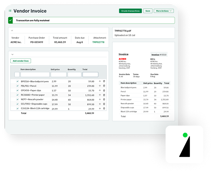 AS2 Vendor invoice